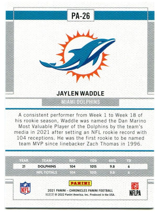 Jaylen Waddle Panini Chronicles Rookie Card 2021