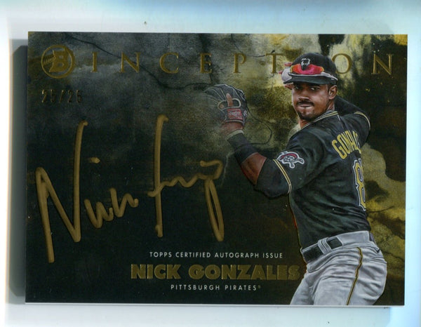 Nick Gonzales 2021 Bowman Inception #ISSNG Yellow Auto Card /25