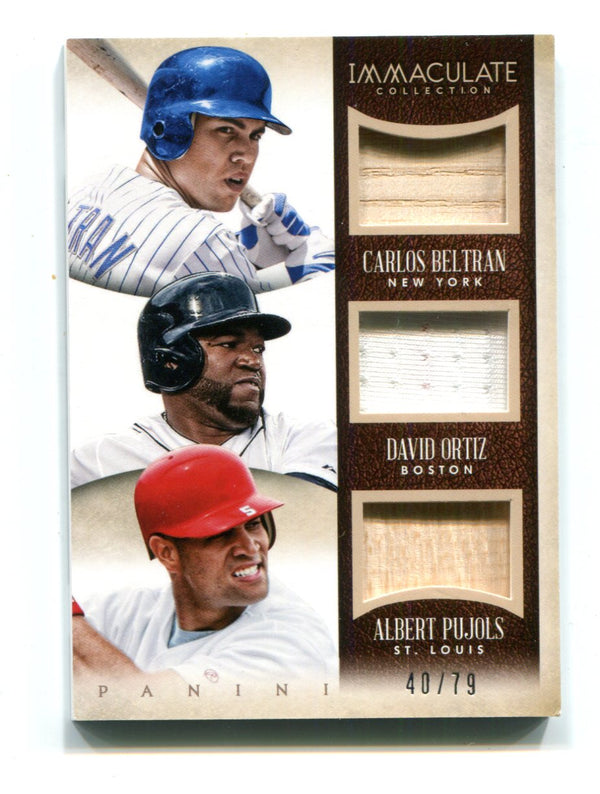 Carlos Beltran/David Ortiz/Albert Pujols 2014 Immaculate Collection Material Card /79