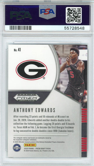 Anthony Edwards 2020 Panini Prizm Draft Pick Rookie Card #41 (PSA)