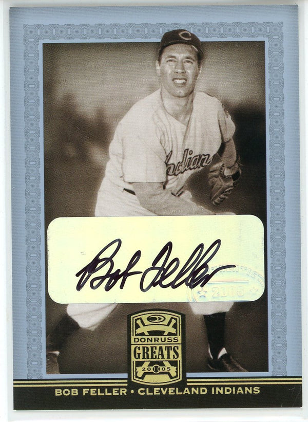 Bob Feller Autographed 2005 Donruss Greats Card #8