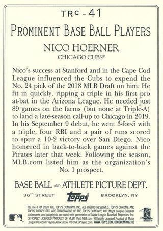 Nico Hoerner 2020 Topps Chrome Rookie Card