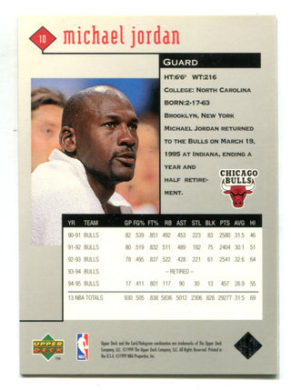 Michael Jordan 1999 Upper Deck 10 Black Diamond #10 Card