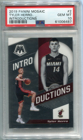 Tyler Herro 2019 Panini Mosaic Introductions Rookie Card (PSA GEM MT 10)