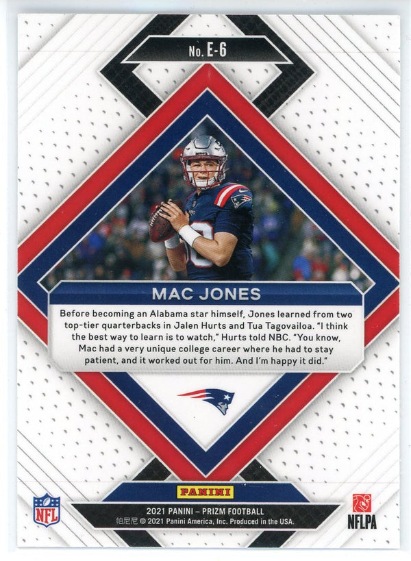 Mac Jones 2021 Panini Prizm Emergent Rookie Card #E-6