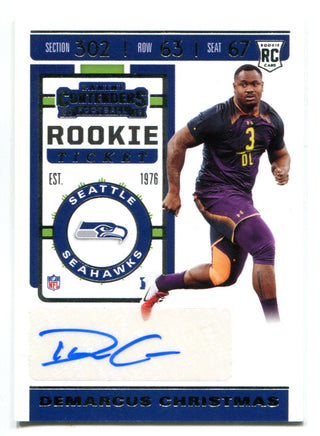 Demarcus Christmas Autographed 2019 Panini Contenders Rookie Card