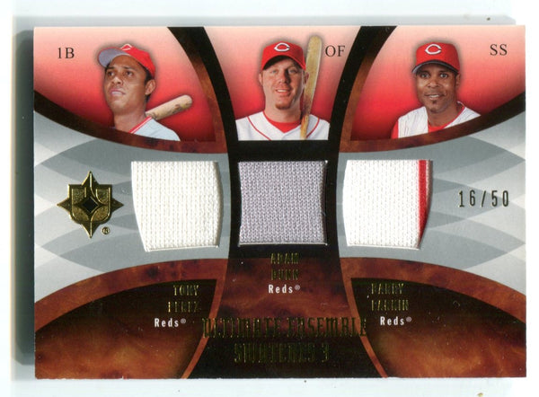 Tony Perez/Adam Dunn/Barry Larkin 2007 Upper Deck Ultimate Collection Jersey Card /50