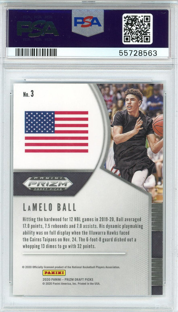 LaMelo Ball 2020 Panini Prizm Draft Pick Rookie Card #3 (PSA)