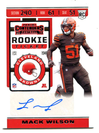 Mack WIlson Autographed 2019 Panini Contenders Rookie Card