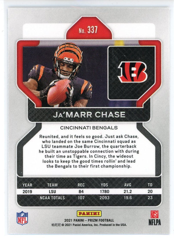 Ja'Marr Chase 2021 Panini Prizm Rookie Card #337