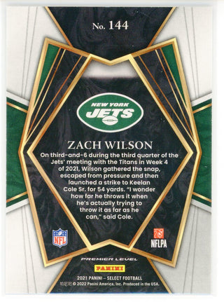 Zach Wilson 2021 Panini Select Premier Level Rookie Card #144