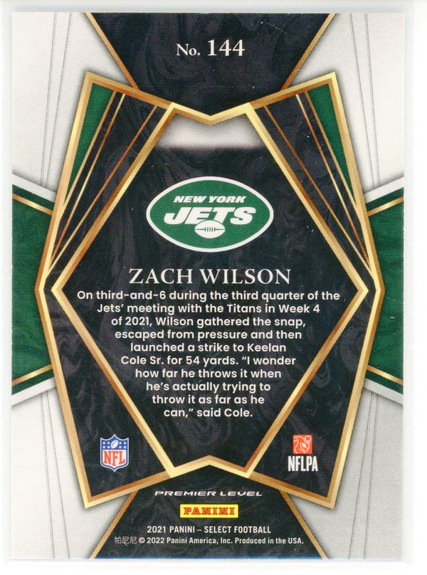 Zach Wilson 2021 Panini Select Premier Level Rookie Card #144