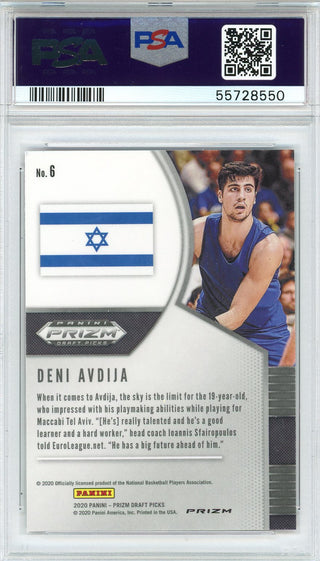 Deni Avdija 2020 Panini Prizm Draft Pick Cracked Red Ice Rookie Card #6 (PSA)