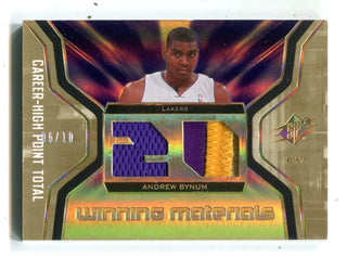 Andrew Bynum 2007 Upper Deck Winning Materials #wmjby Jersey Card 06/10