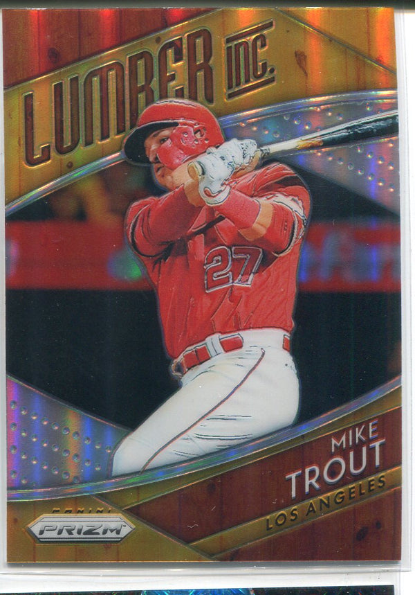 Mike Trout 2019 Panini Prizm Lumber Inc. Prizm Insert Card