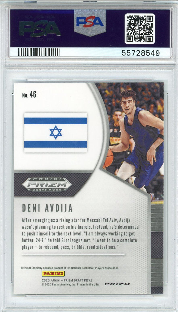 Deni Avdija 2020 Panini Prizm Draft Pick Silver Prizm Rookie Card #46 (PSA)