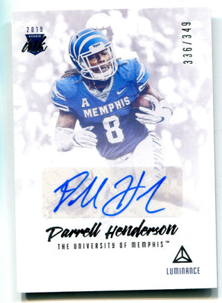 Darrell Henderson Autographed 2019 Panini Luminance Rookie Card