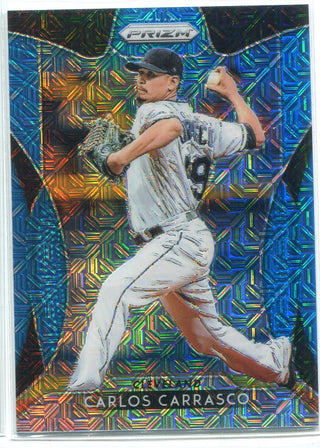 Carlos Carrasco 2019 Panini Prizm Blue Mojo Card