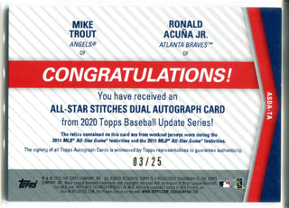 Mike Trout & Ronald Acuna Autographed 2020 Topps Update Series Card