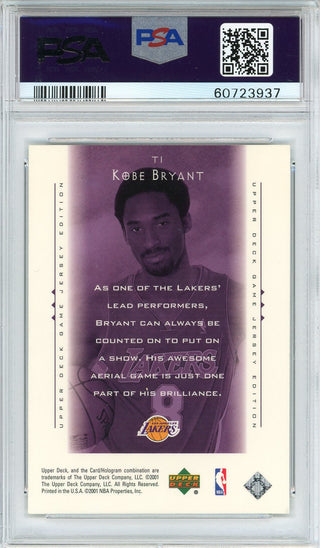 Kobe Bryant 2000 Upper Deck Game Jersey Touch the Sky Card #T1 (PSA NM-MT 8)