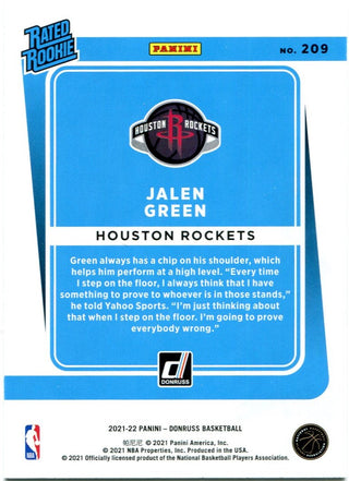 Jalen Green Panini Donruss Rated Rookie