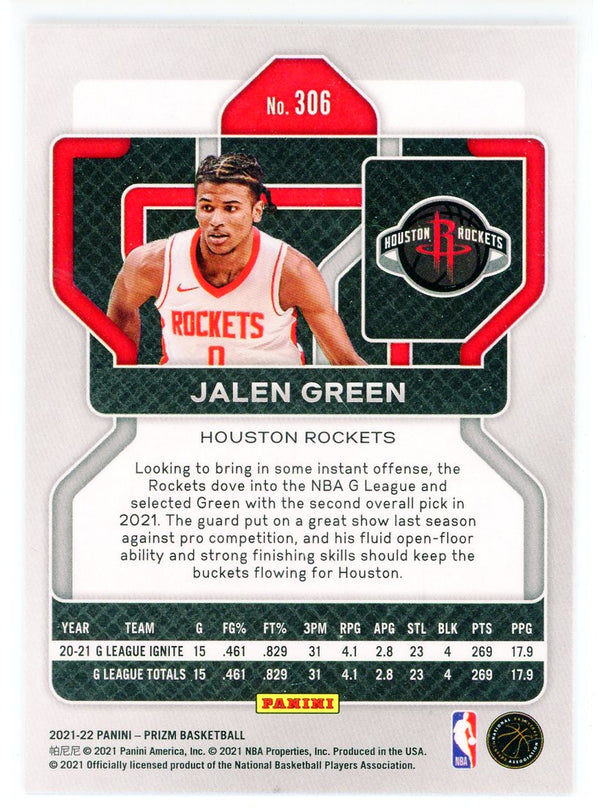 Jalen Green 2021-22 Panini Prizm Rookie Card #306