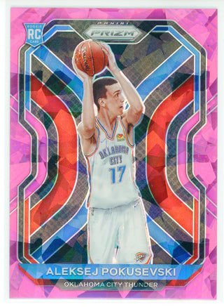 Aleksej Pokusevski 2020-21 Panini Prizm Pink Cracked Ice Rookie Card #264