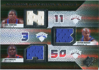 Jamal Crawford, Stephon Marbury, and Zach Randolph 2008 Upper Deck NBA SPX Game Used Patch Card