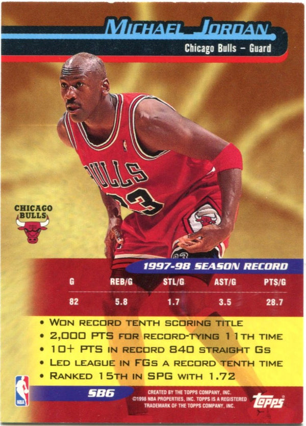 Michael Jordan Topps Bombbardiers 1998