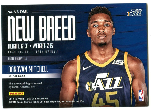 Donovan Mitchell 2017-18 Panini Status New Breed Pink Card #NB-DML