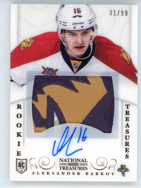 Aleksander Barkov Autographed 2013-14 Panini National Treasures Rookie Patch Card #126