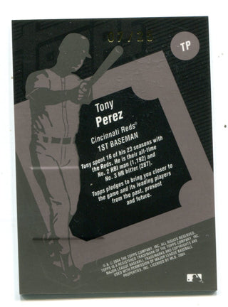 Tony Perez 2004 Topps Authentic Game Worn Uniform Card #TP /25