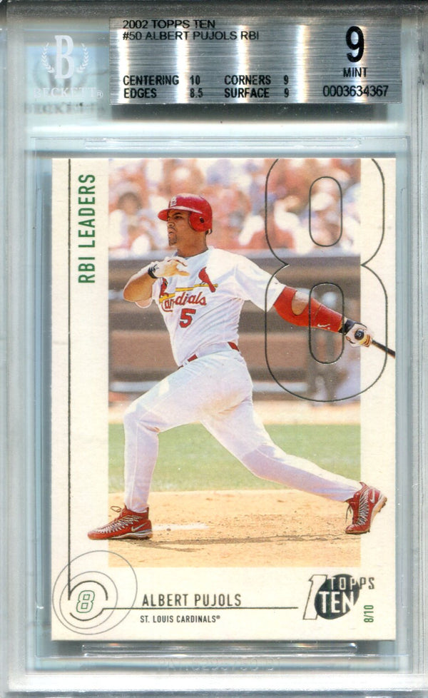 Albert Pujols 2002 Topps Ten Unsigned Card #8/10 (Beckett)