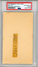 Mel Ott Autographed Government Postcard (PSA)