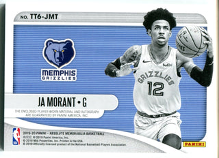 Ja Morant Autographed 2019-20 Panini Absolute Memorabilia Tools of the Trade Card