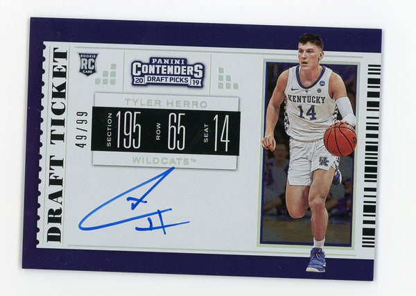 Tyler Herro 2019 Panini Contenders Draft Picks #69 Autographed Card /99