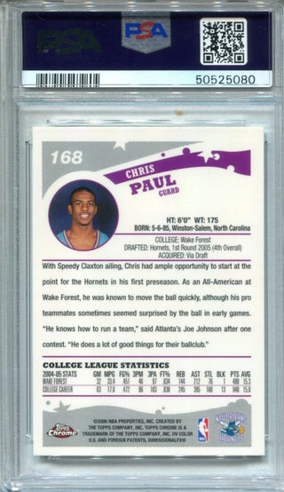 Chris Paul 2005 Topps Chrome #168 (PSA GEM MT 10) Card