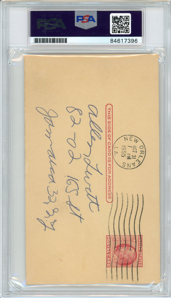 Mel Ott Autographed Government Postcard (PSA)