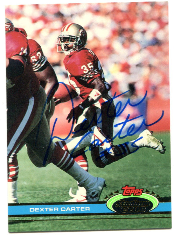 Dexter Carter Autographed 1991 Topps Stadium Club Card