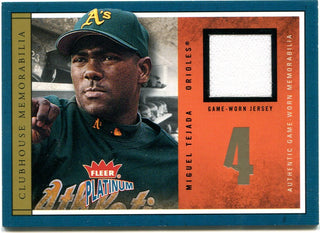 Miguel Tejada Fleer Platinum Clubhouse Memorabilia Jersey Card