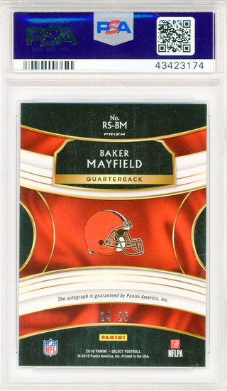 Baker Mayfield Autographed 2018 Panini Select Silver Prizm Rookie Card #RS-BM (PSA Gem Mint 10)