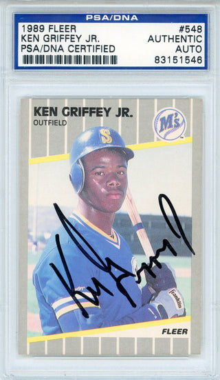 Ken Griffey Jr. Autographed 1989 Fleer Card #548 (PSA Auto)