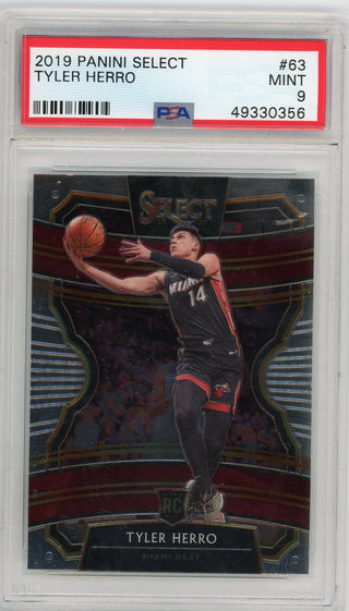 Tyler Herro 2019 Panini Select #63 (PSA Mint 9) Base RC