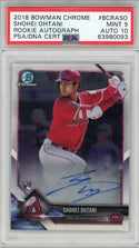 Shohei Ohtani Autographed 2018 Bowman Chrome Rookie Card #BCRASO (PSA Mint 9)