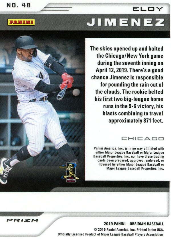 Eloy Jimenez 2019 Panini Obsidian Rookie Card