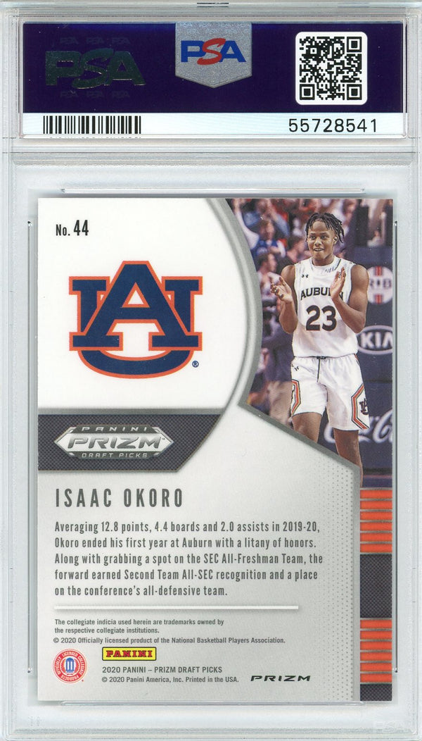 Isaac Okoro 2020 Panini Prizm Draft Pick Cracked Red Ice Rookie Card #44 (PSA)