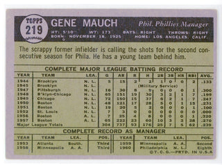 Gene Mauch 1961 Topps Card #219