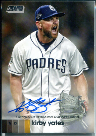 Kirby Yates Autographed 2020 Topps Stadium Club Card