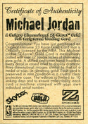 Michael Jordan 1998 Skybox Z Force 23k Gold Foil Card