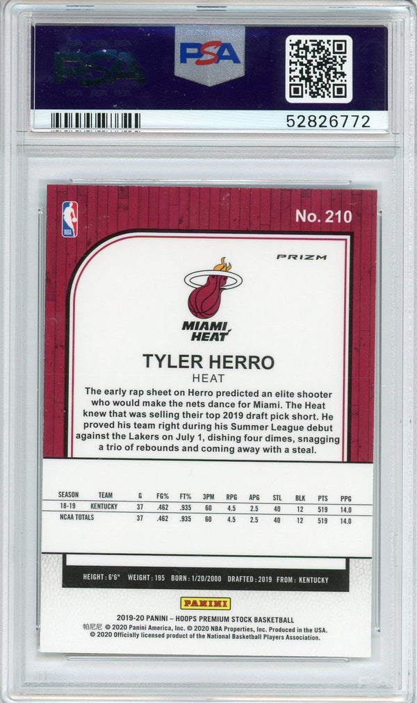 Tyler Herro 2019 Panini NBA Hoops #210 Pulsar (PSA Mint 9) RC